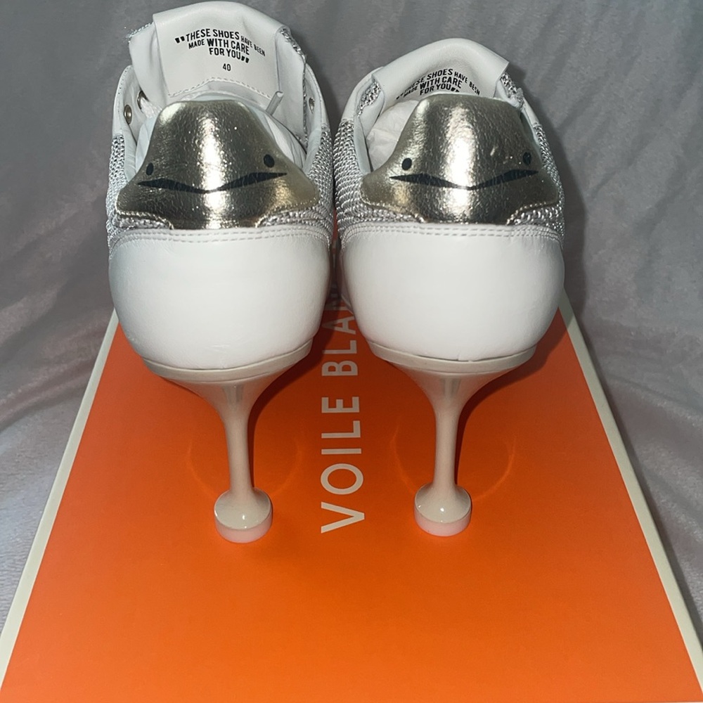 NWT VOILE BLANCHE COSMO SPORT Sneakers With Heel in White-Platinum - Picture 10 of 16